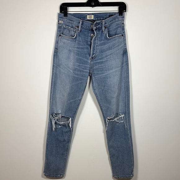 Citizens of Humanity Denim Jean 25 Liya High Rise Classic Fit Crop Distressed - Picture 1 of 8